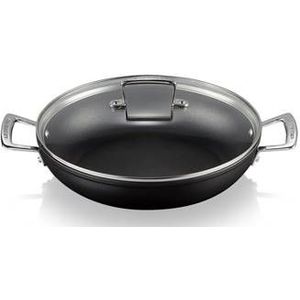 Le Creuset - Ondiepe Braadpan - Roestvrij Staal - Glazen Deksel - 28 x 6,5 cm