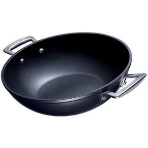 Le Creuset - Wok - Antraciet/Zilver - Gesmeed Aluminium - Ø 28 cm