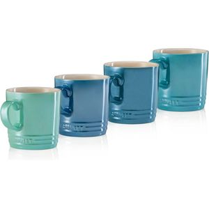 Le Creuset Mok Metallic Cool Mint - 4-delig