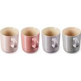 Becher Le Creuset Metallic Chiffon Pink, Rose Quartz, Bluebell Purple, Mist Grey 350ml (4-telig)