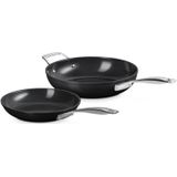 Le Creuset - Essential Non-Stick Ceramic - Pannenset - Koekenpan Ø 24 cm en Sauteuse Ø 28 cm - Keramische Antiaanbaklaag