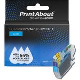 PrintAbout  Inktcartridge LC-3219XL C Cyaan Hoge capaciteit geschikt voor Brother