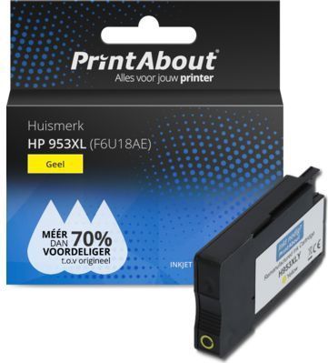 PrintAbout huismerk Inktcartridge 953XL (F6U18AE) Geel Hoge capaciteit Geschikt voor HP