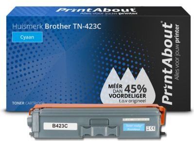 PrintAbout huismerk Toner TN-423C Cyaan Hoge capaciteit Geschikt voor Brother