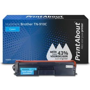 PrintAbout  Toner TN-910C Cyaan Extra hoge capaciteit geschikt voor Brother