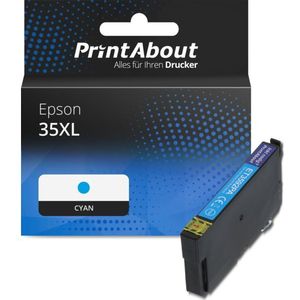 PrintAbout - Inktcartridge 35XL - Cyaan - Hoge Capaciteit - Geschikt voor Epson
