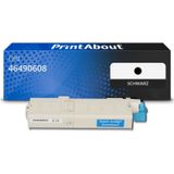 PrintAbout - Huismerk OKI 46490608 - Toner - Zwart
