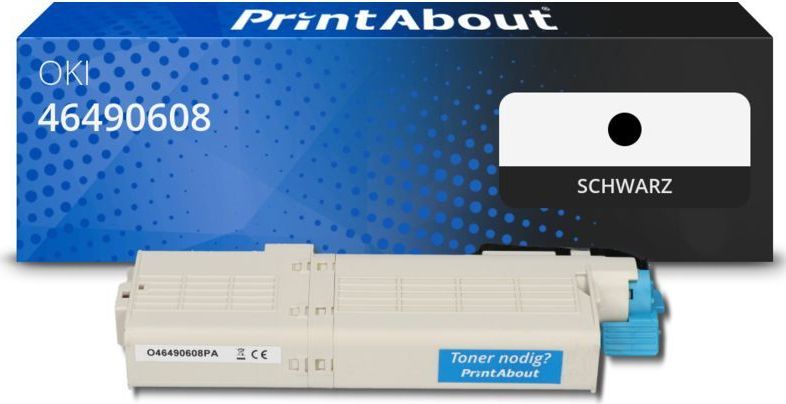 PrintAbout - Huismerk OKI 46490608 - Toner - Zwart