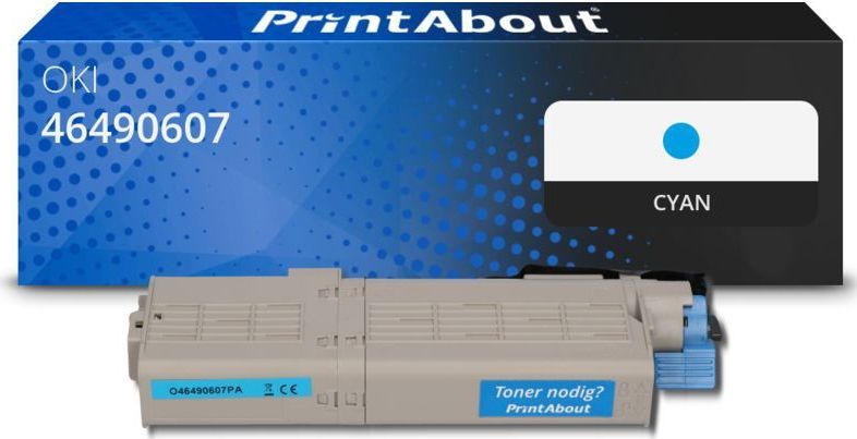 PrintAbout huismerk Toner 46490607 Cyaan Geschikt voor OKI