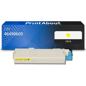 PrintAbout huismerk Toner 46490605 Geel Geschikt voor OKI