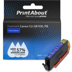 PrintAbout - CLI-581XXL PB - Inktcartridge - Foto-blauw - Extra Hoge Capaciteit Geschikt voor Canon