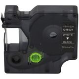 PrintAbout - Dymo 45021 - Tape - Wit op Zwart - 12 mm