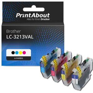 PrintAbout - LC-3213BK - Inktcartridge - 4 Kleuren - 1.240 Vellen Afdrukcapaciteit
