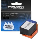 PrintAbout huismerk Inktcartridge 202XL (C13T02G14010) Zwart Hoge capaciteit Geschikt voor Epson