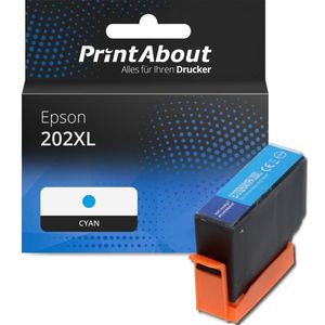 PrintAbout - Inktcartridge 202XL - Cyaan - Hoge Capaciteit - Geschikt voor Epson