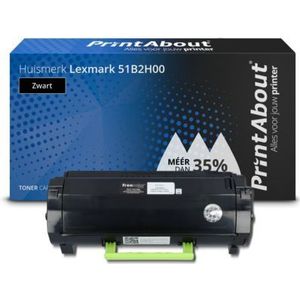 PrintAbout  Toner 51B2H00 Zwart Hoge capaciteit geschikt voor Lexmark