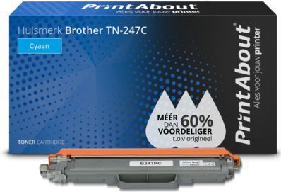 PrintAbout huismerk Toner TN-247C Cyaan Hoge capaciteit geschikt voor Brother