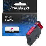 PrintAbout huismerk Inktcartridge 502XL (C13T02W34010) Magenta Hoge capaciteit Geschikt voor Epson