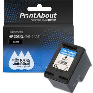PrintAbout  Inktcartridge 303XL (T6N04AE) Zwart Hoge capaciteit geschikt voor HP
