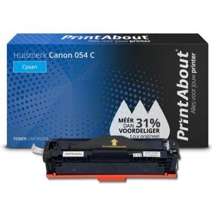PrintAbout huismerk Toner 054 C Cyaan Geschikt voor Canon