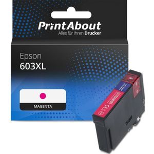 PrintAbout huismerk Inktcartridge 603XL (C13T03A34010) Magenta Hoge capaciteit Geschikt voor Epson