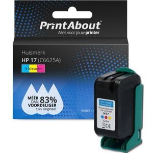 PrintAbout huismerk Inktcartridge 17 (C6625A) 3-kleuren Geschikt voor HP