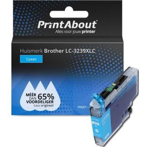 PrintAbout  Inktcartridge LC-3239XLC Cyaan Hoge capaciteit geschikt voor Brother