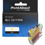 PrintAbout huismerk Inktcartridge BLC-3211YPA Geel Hoge capaciteit Geschikt voor Brother