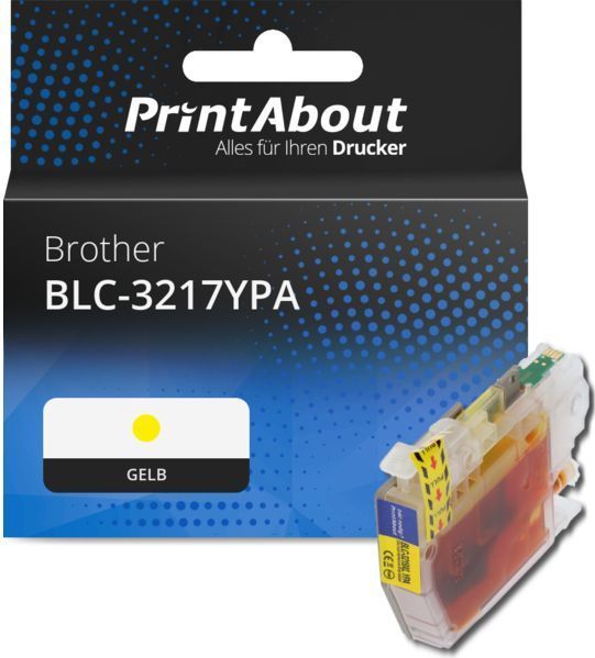 PrintAbout huismerk Inktcartridge BLC-3217YPA Geel Hoge capaciteit Geschikt voor Brother