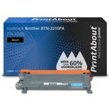 PrintAbout huismerk Toner BTN-2210PA (TN-2220) Zwart Hoge capaciteit Geschikt voor Brother