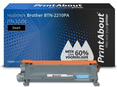 PrintAbout huismerk Toner BTN-2210PA (TN-2220) Zwart Hoge capaciteit Geschikt voor Brother