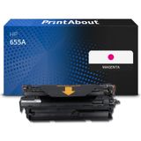 PrintAbout huismerk Toner 655A (CF453A) Magenta Geschikt voor HP