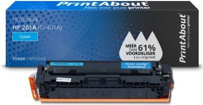 PrintAbout huismerk Toner 201A (CF401A) Cyaan Geschikt voor HP