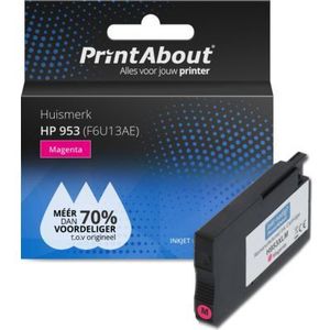 PrintAbout  Inktcartridge 953 (F6U13AE) Magenta geschikt voor HP