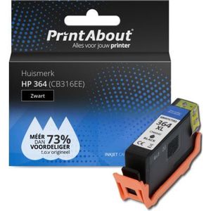 PrintAbout  Inktcartridge 364 (CB316EE) Zwart geschikt voor HP