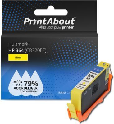 PrintAbout huismerk Inktcartridge 364 (CB320EE) Geel Geschikt voor HP