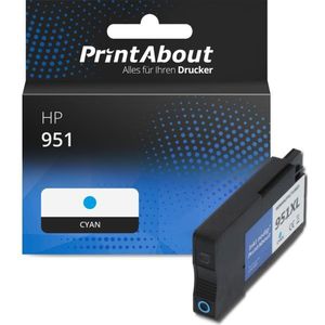 PrintAbout huismerk Inktcartridge 951 (CN050AE) Cyaan Geschikt voor HP