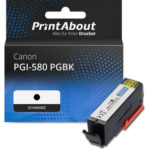 PrintAbout - Canon PGI-580 PGBK - Inktcartridge - Zwart - Meer Inkt