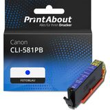 PrintAbout huismerk Inktcartridge CLI-581PB Foto-blauw Geschikt voor Canon