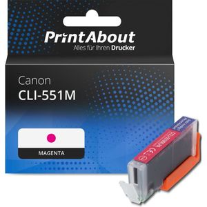 PrintAbout - CLI-551M - Inktcartridge - Magenta - Geschikt voor Canon