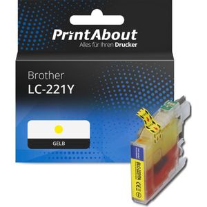PrintAbout huismerk Inktcartridge LC-221Y Geel Geschikt voor Brother