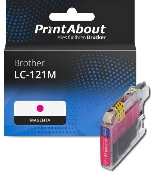 PrintAbout huismerk Inktcartridge LC-121M Magenta Geschikt voor Brother