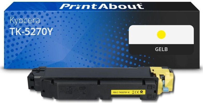 PrintAbout huismerk Toner TK-5270Y Geel Geschikt voor Kyocera