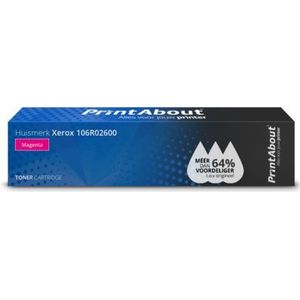 PrintAbout huismerk Toner 106R02600 Magenta Geschikt voor Xerox