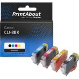 PrintAbout - Inktcartridge CLI-8BK - 4-kleuren Multipack - Geschikt voor Canon
