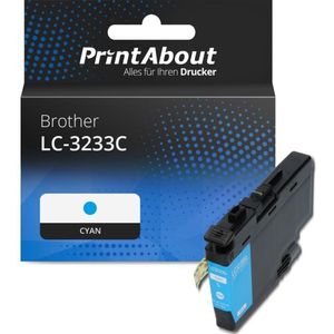 PrintAbout - LC-3233C - Inktcartridge - Cyaan - Geschikt voor Brother