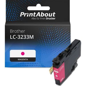 PrintAbout huismerk Inktcartridge LC-3233M Magenta geschikt voor Brother