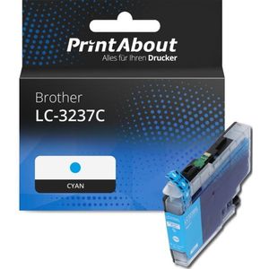 PrintAbout huismerk Inktcartridge LC-3237C Cyaan Geschikt voor Brother