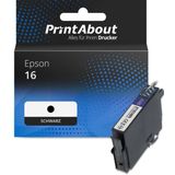 PrintAbout - Inktcartridge 16 - Zwart - Geschikt voor Epson