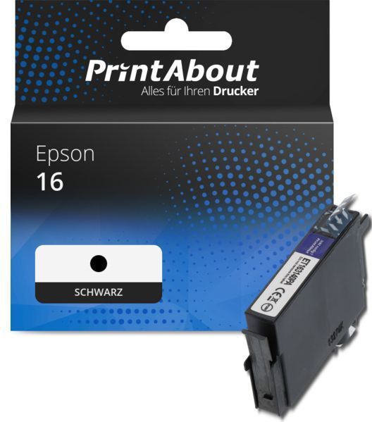 PrintAbout - Inktcartridge 16 - Zwart - Geschikt voor Epson